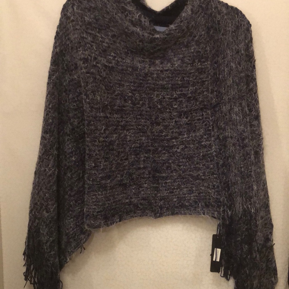 Beautiful blue gray sweater poncho